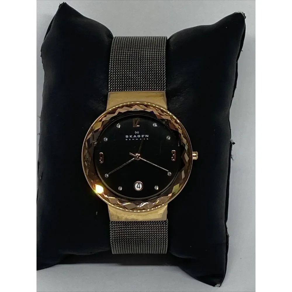 Skagen SKW2120 Women's Stainless Steel Mesh Analog Black Dial Quartz Watch JK787
